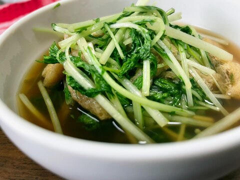 【甘さ控えめ】水菜と油揚げのさっと煮